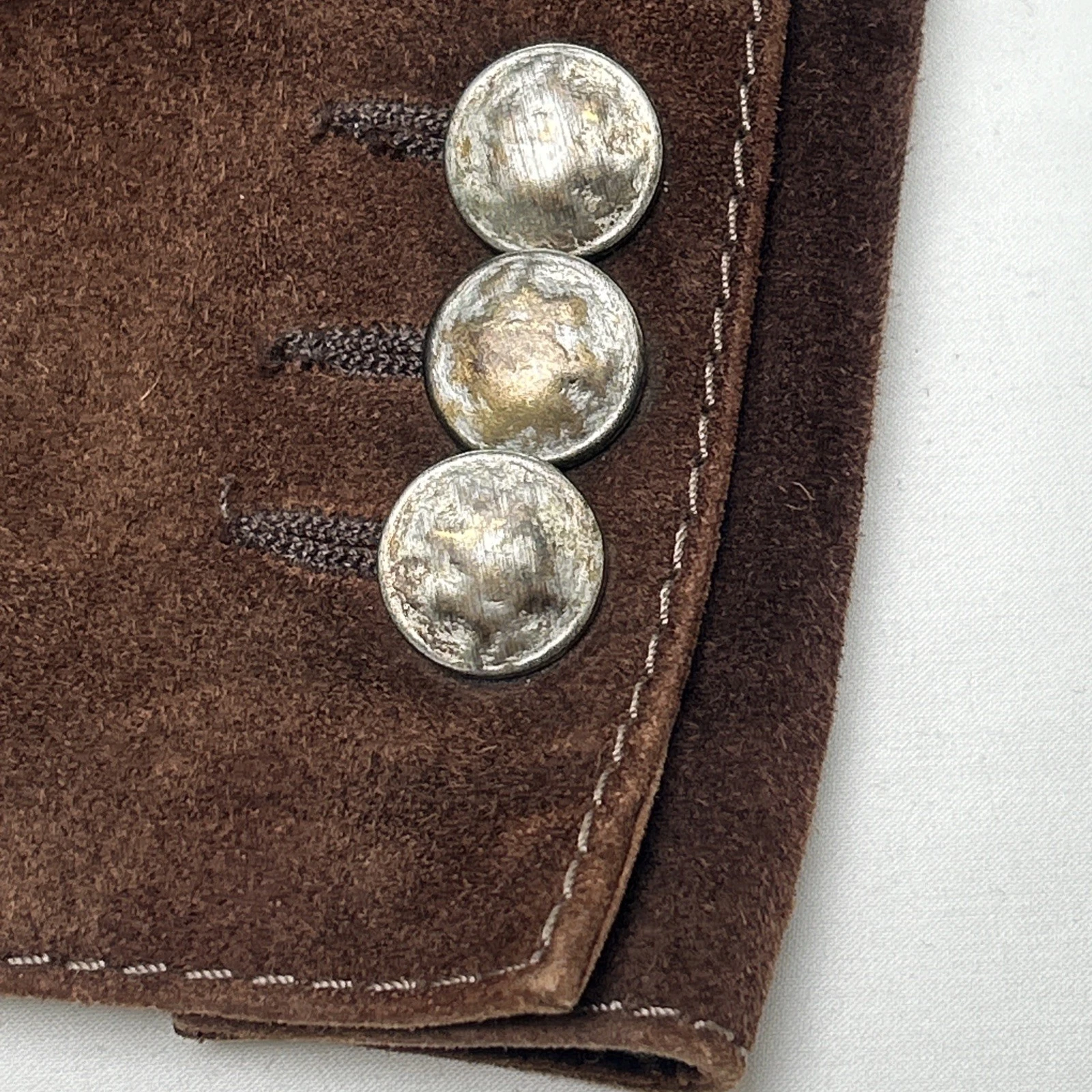 GIMO'S MENSWEAR Suede XL Jacket Brown Leather Utility Safari Field Blazer Italy - product detail image 10