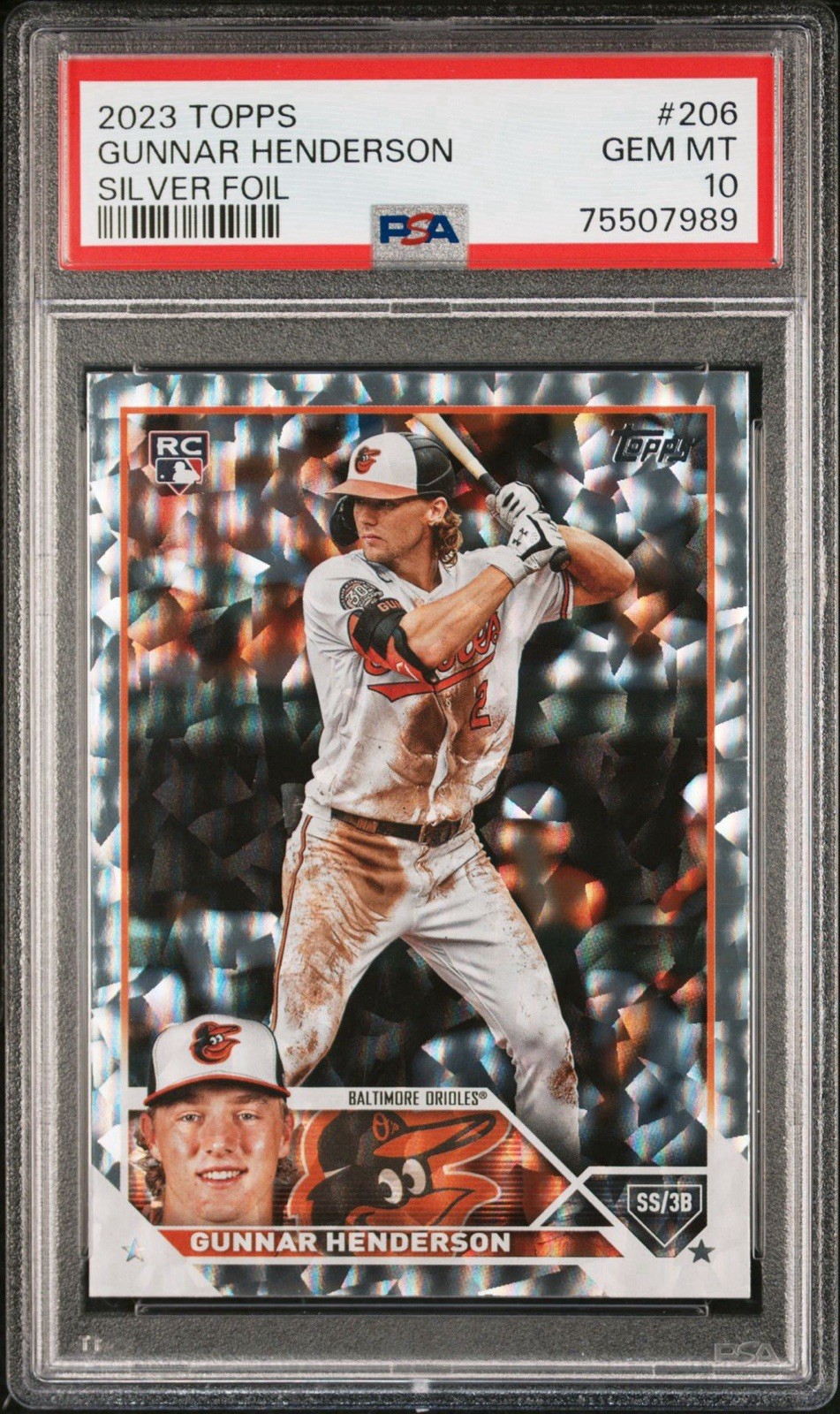 2023 Topps GUNNAR HENDERSON RC #206 Silver Foil PSA 10 