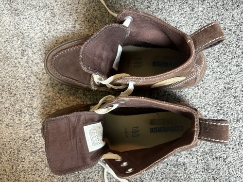 Converse Brown Suede Moccasin High Top Sneaker Boot Men’s Size 8.5 - Picture 5 of 7