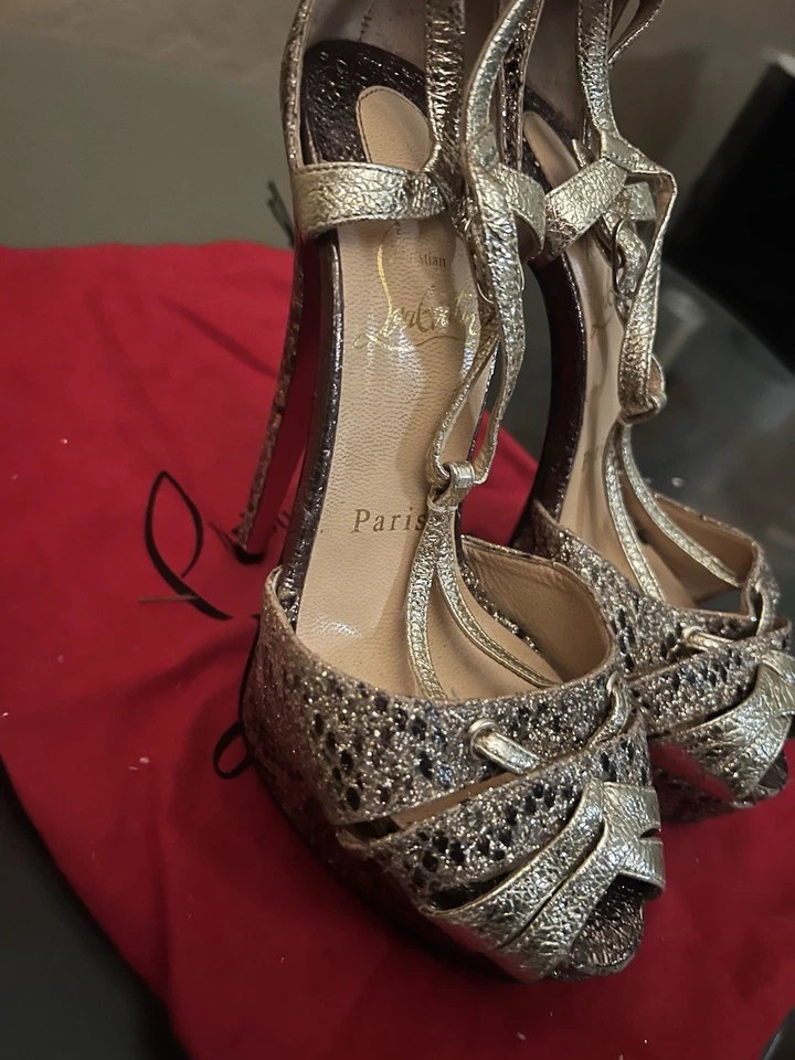 Christian Louboutin Python/Snakeskin Patterned Kitten Heels 1990's Sz 36 6 - Image 2 of 4