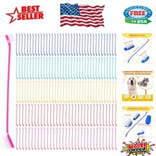 Vibrant 150 Pcs Dog & Cat Toothbrush Set with Long Handle for Easy Cleaning