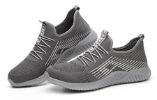 Grey Mens Safety Trainers Work Boots Lightweight Steel Toe Cap Water Resistant