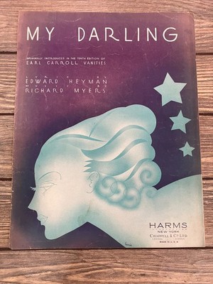 Vintage ''My Darling'' Sheet Music 1934 Edward Heyman Richard Myers Harms Earl
