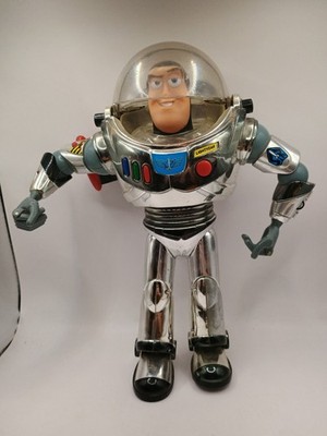  Toy Story Buzz Lightyear Thinkway Disney Chrome 12  Action Figure UNTESTED