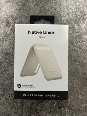 $39.99 Native Union Wallet STAND Magnetic WHITE Sandstone FOR IPHONE NEW