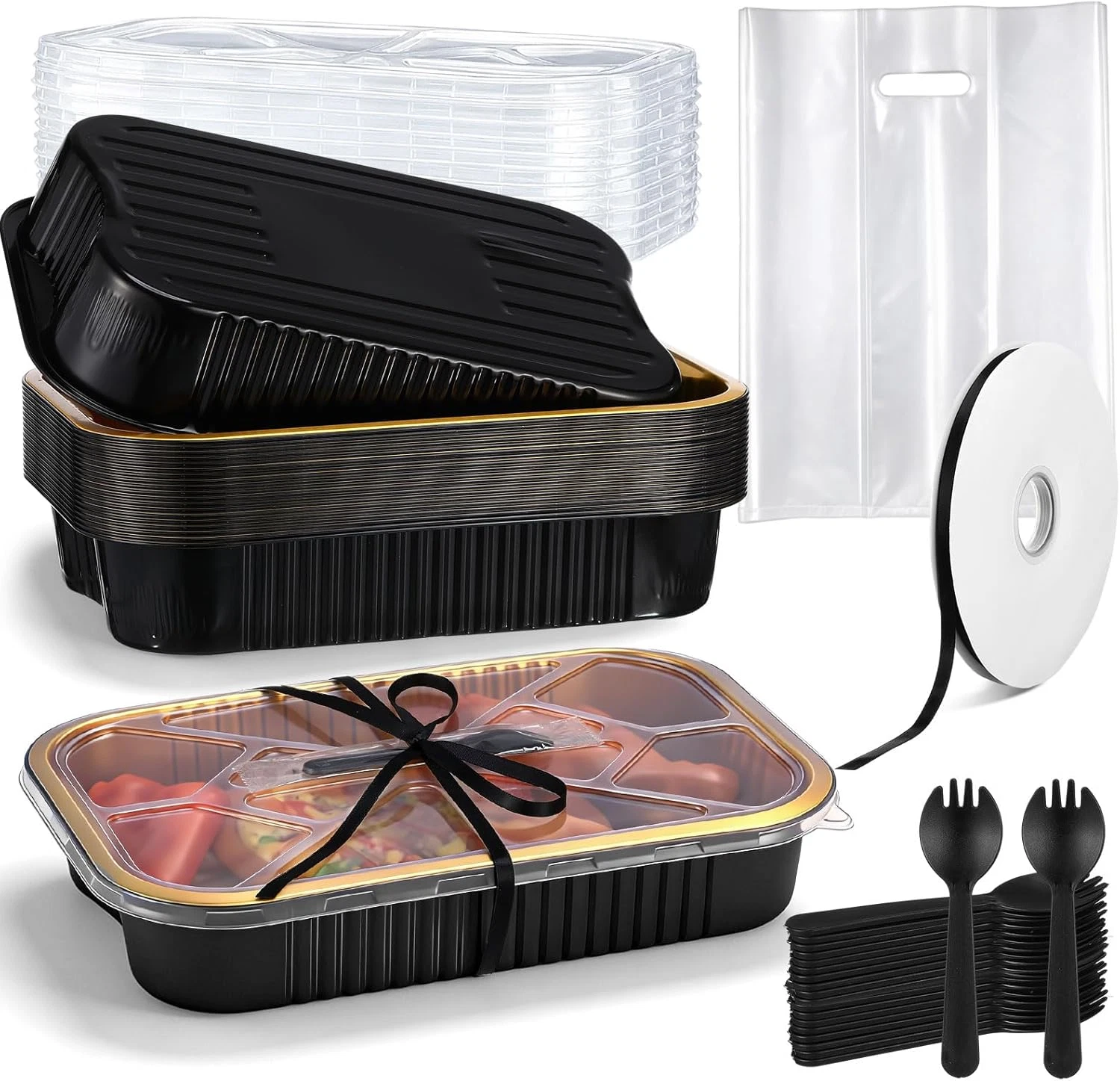 20 Sets 9 X 13 Inch Large Loaf Cake Pans with Lids and Spoons Rectangle Aluminum