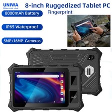 8" 4G LTE Rugged Tablet PC Android 13 Phone Outdoors Builder Fingerprint UNIWA