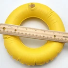 VTG Yellow Inflatable Doll Barbie Like Float Inner tube Ring 7.5” Maybe GI Joe.