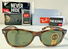 Ray-Ban New Wayfarer Tortoise/Havana Green 55mm Sunglasses RB2132 902