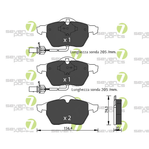 Plaquette de frein Seven Parts SVP22410 kit de freinage à disque Audi