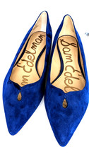 Sam Edelman "Rae" Blue Suede Pointed Toe Flats, Wm's 8.5, NWT