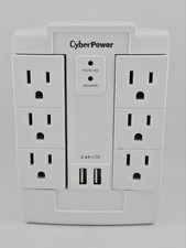 CyberPower Surge Protector 6 Swivel Outlets, 2 USB Ports, P600WSURC2 - Tested