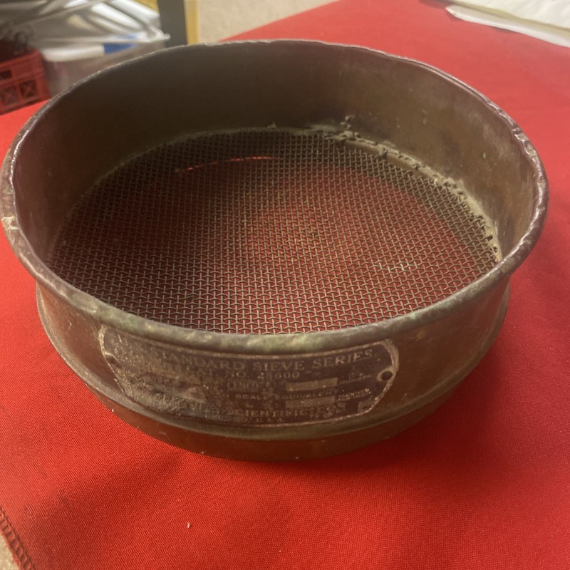 Vintage US Standard Sieve Series Number 25600 Vintage Brass Sieve 8"
