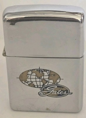 Vintage 1967 Zippo Gates Automotive, Gas, Oil, Advertising Chrome Lighter 