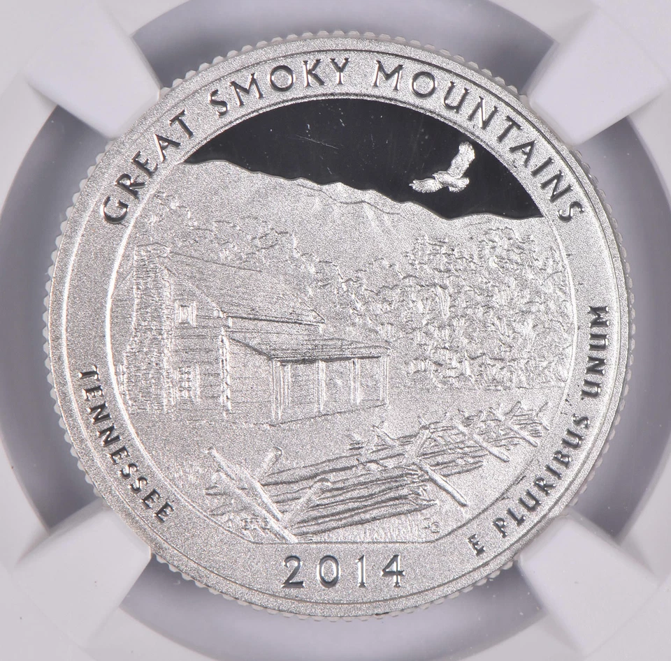 2014-S Silver PF69 Great Smoky Mountains Quarter Limited Edition NGC *1980 - Image 3 of 4
