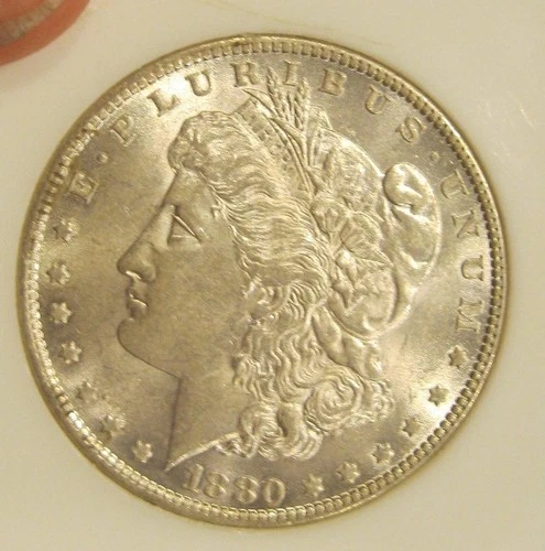 1880 O Morgan silver dollar - Tough Date, UNC, Light rim toning, 5248