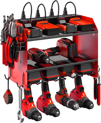 CCCEI Modular Power Tool Organizer Wall Mount with Charging Station. Garage Dril