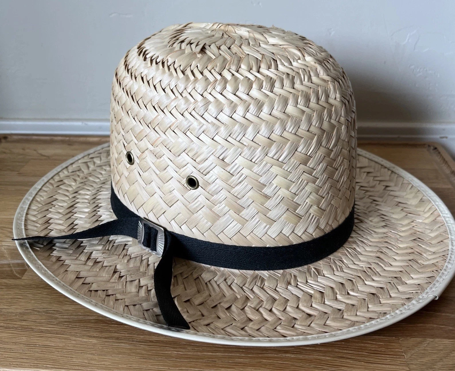 Sunset USA Large Mens Amish Made Straw Straw Sun Hat Classic Black Band