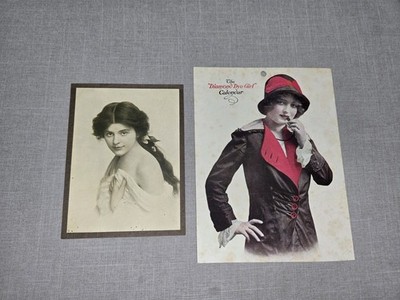 Antique Photo Woman Seductive & Advertising Card - Early 1900s