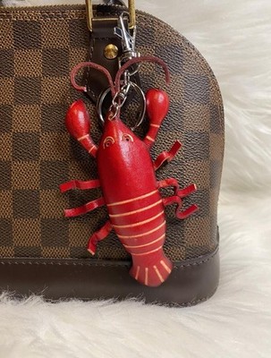Leather Lobster Bag Charm Keychain Car Key Fob Handmade Handbag Accessories Gift
