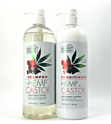 Natural Therapy Hemp Castor Shampoo Conditioner Set 33.8oz Dead Sea Minerals