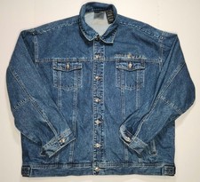 Men's Roca Wear 3XL Blue Denim Jean Jacket Button Front 100 Cotton Rocawear