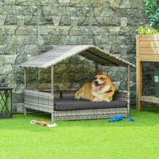 The Rattan Dog House Outdoor With Canopy Is Suitable For Small And Medium-sized