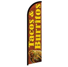 Tacos Burritos Burnt Orange Windless Advertising Swooper Flag Mexican Food