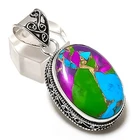 Natural Spiny Oyster Gemstone 925 Sterling Silver Jewelry Pendant 2.01" t569