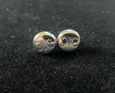 Women's Celine Mini Stud Round Earrings   Silver Tone