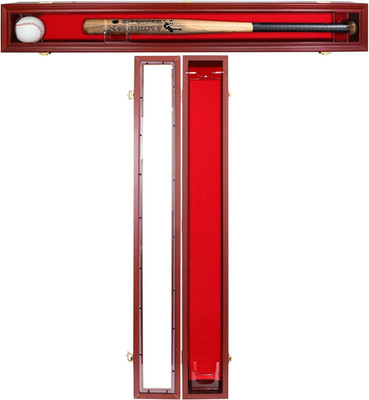 Baseball Bat Case for Display - Wall Mounted Vertical/Horizontal Wooden Bat Disp