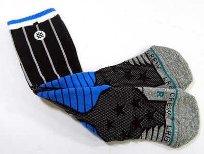 1-Pair Orlando Magic NBA Team Issued Stance Black Socks Crew L New