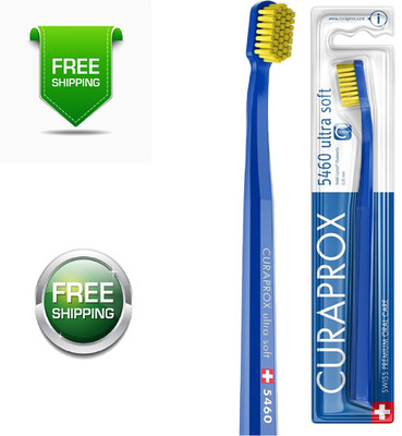 Curaprox CS 5460 Ultra-Soft Toothbrush, Dark Blue/Yellow, Single Pack