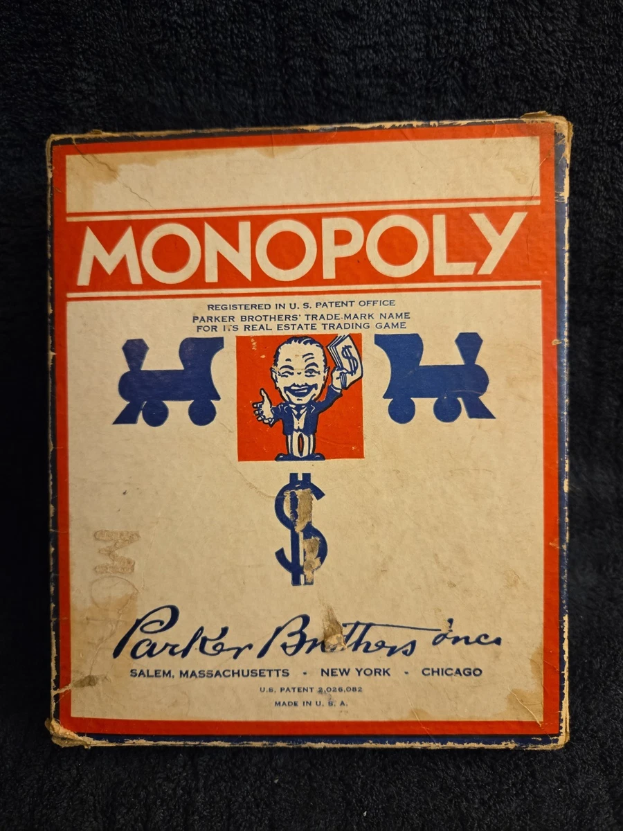 Parker Brothers Monopoly 1936 Year Vintage Manufacture Board
