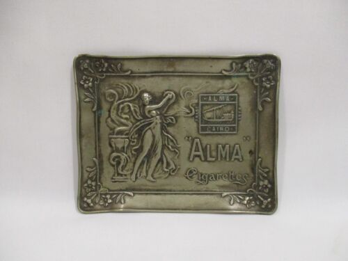 Antico Vuoto da Tasca Ciotola Posacenere Pubblicità CIGARETTES ALMA Art Nouveau - Picture 2 of 9
