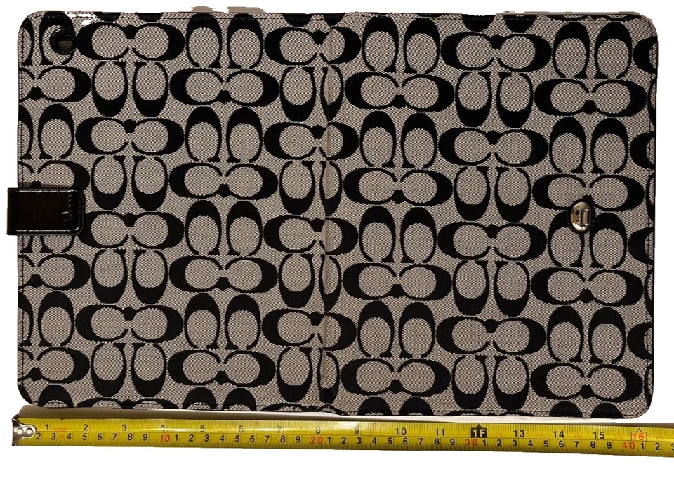 New Coach Signature Tablet Case Canvas Print Turnlock Holder - Image 4 of 4