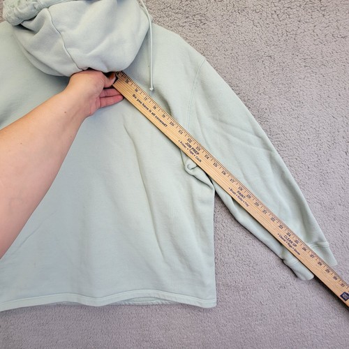 Adidas Trifolio Suéter Mujer Mediano Verde Como Nuevo Negro Terciopelo Logo Sudadera con Capucha Pullover - Imagen 13 de 15