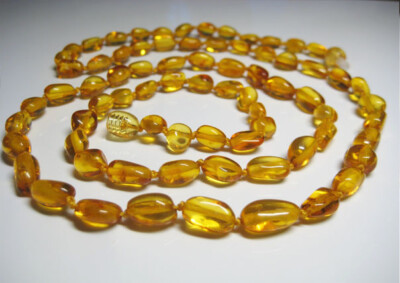 ネックレス・ペンダント amber necklace Genuine Elegant Beautiful Honey Baltic Amber Necklace 59 in