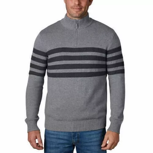 Tahari Mens Quarter Zip Sweater COLOR Grey HeatherSIZE Large NWOT