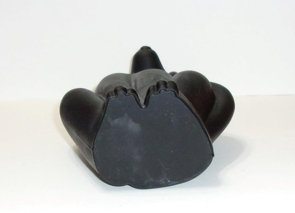 Viking Mold Epic Line Black Satin Glass Sitting Dog Figurine Mosser