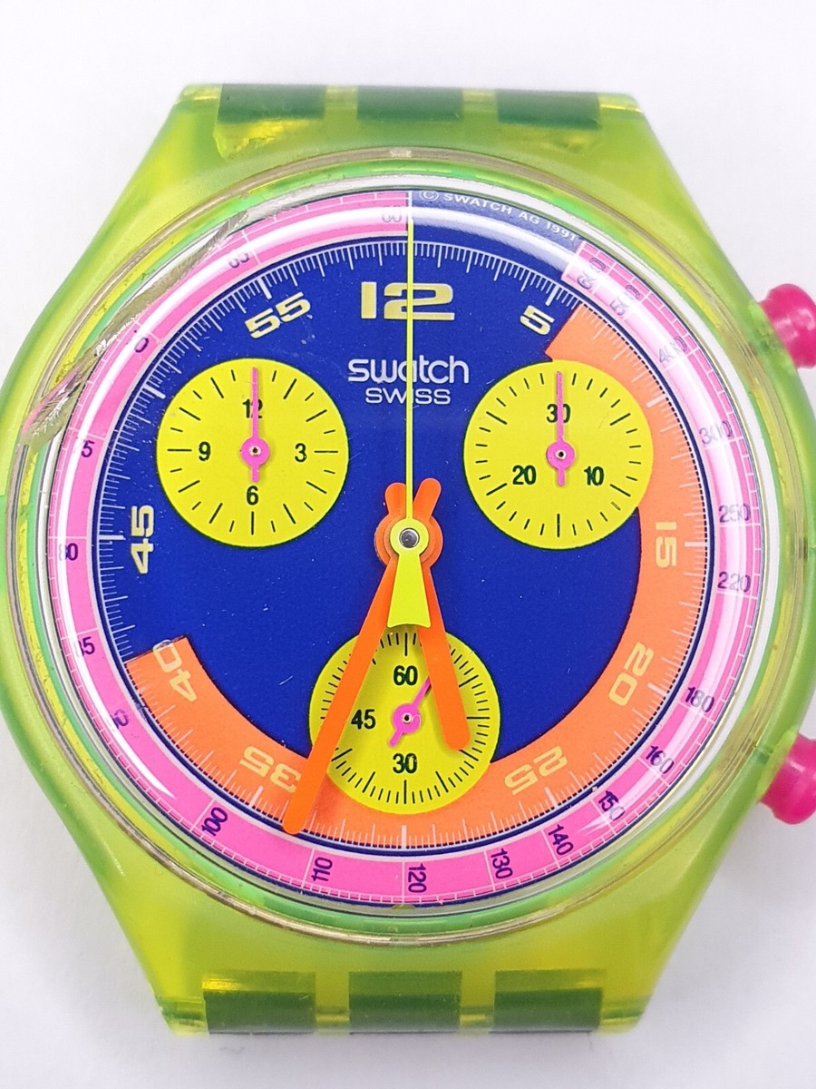 OLD スウォッチ Swatch 1992 grand prix SCJ10 Swatch Originals Grand Prix 37mm SCJ101 NOS - Circa 1992