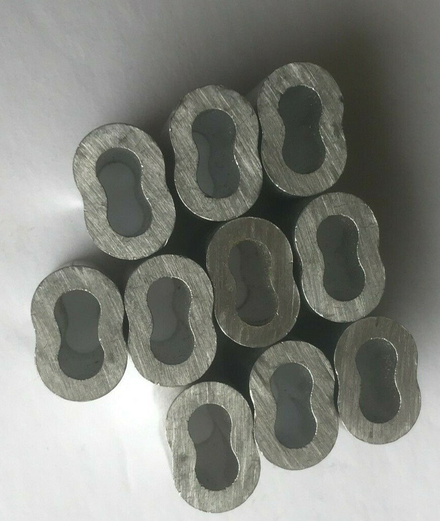 Package of 10 EQUIPRITE (FASTENAL) 43386 ALUMINUM 3/16" CABLE CRIMP