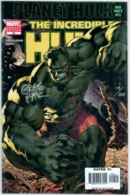 UNGLAUBLICHER HULK 92 VARIANTE DYNAMIC FORCES SIGNIERT GREG PAK DF COA 1. MIEK MARVEL