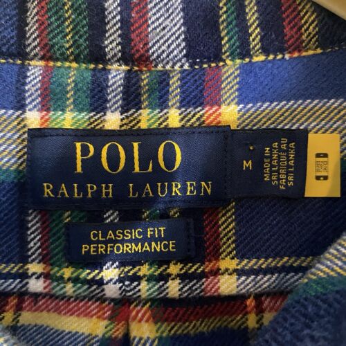 Polo Ralph Lauren chemise homme bleu moyen à carreaux flanelle performance boutonnée - Photo 3/9