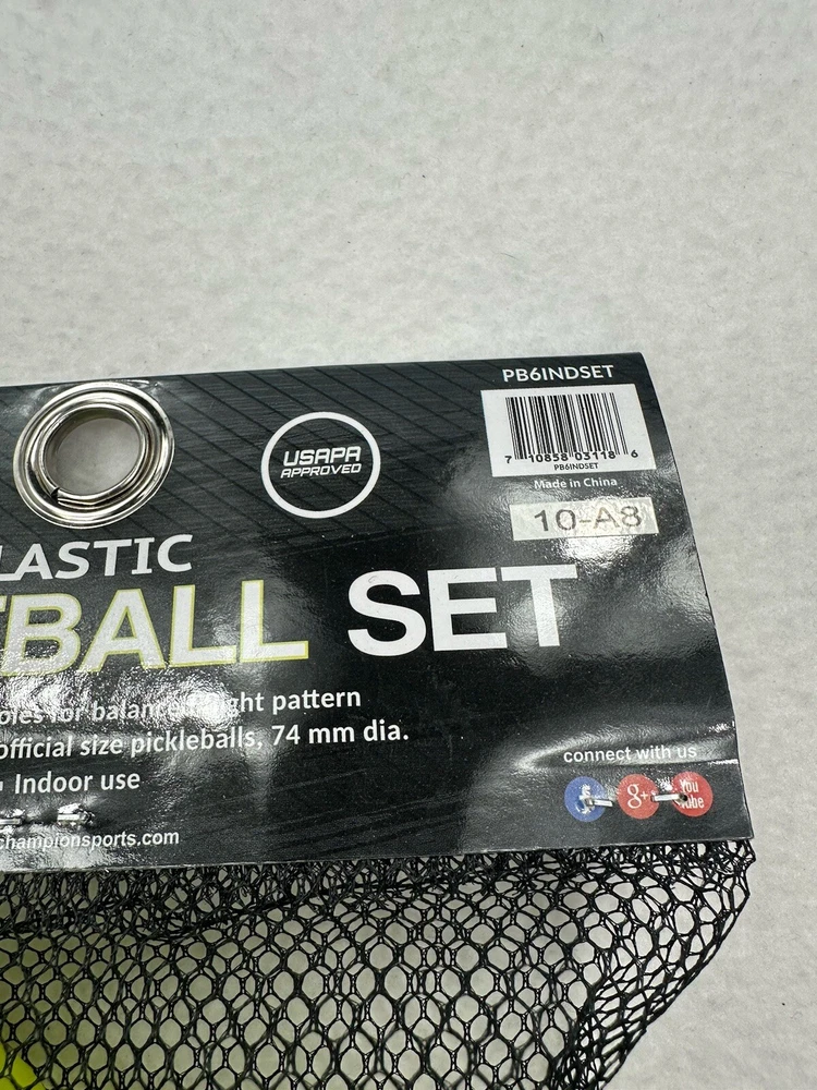 Pickleball Set 6 Balls Champion Sports Plastic Yellow USAPA Approved Pickleball Set 6 Balls Champion Sports Plastic Yellow USAPA Approved