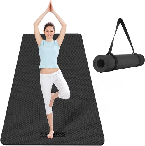 XXL Yogamatte Sport Fitness Yoga Matte 81x113 cm Breit Rutschfest TPE Tragegurt - Bild 2 von 10