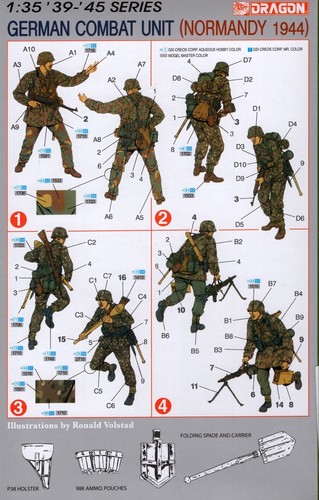 Dragon 1/35 6003 WWII German Combat Unit (Normandy 1944) (4 Figures) - Picture 2 of 2