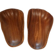 Vintage Monkey Pod 2 Hand Carved Wood Bowls Phillipines BOHO Decor
