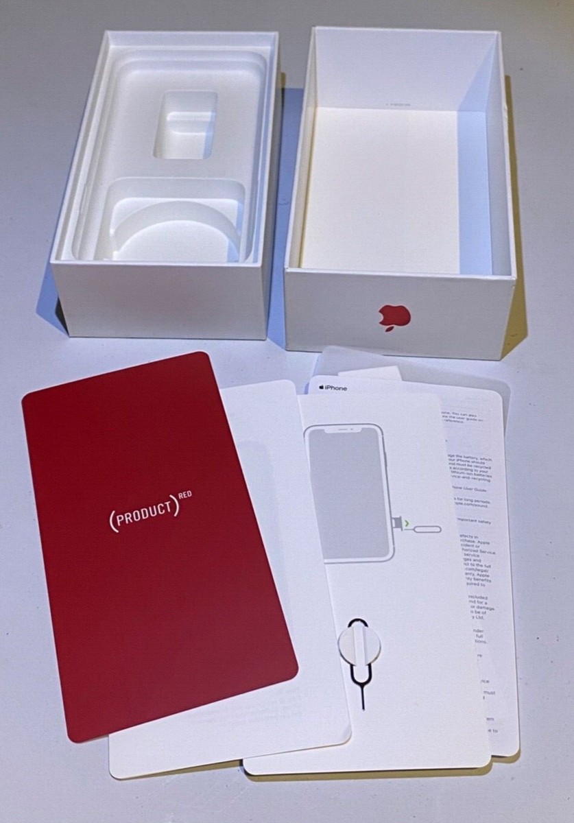 Apple iPhone XR Product RED 64GB Box, Sticker & Inserts Only - NO