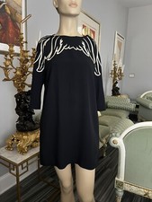 Auth.Red Valentino black short polyester dress, sz.44, NEW no tags